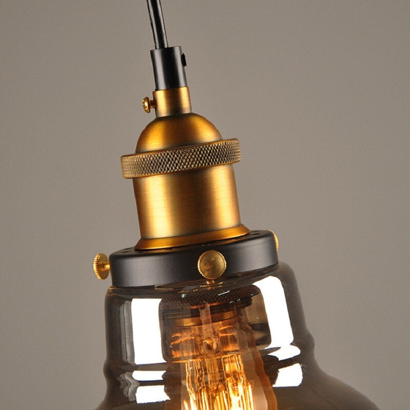 Vintage glazen hanglamp - Moderne industriële hanglamp met E27 fitting