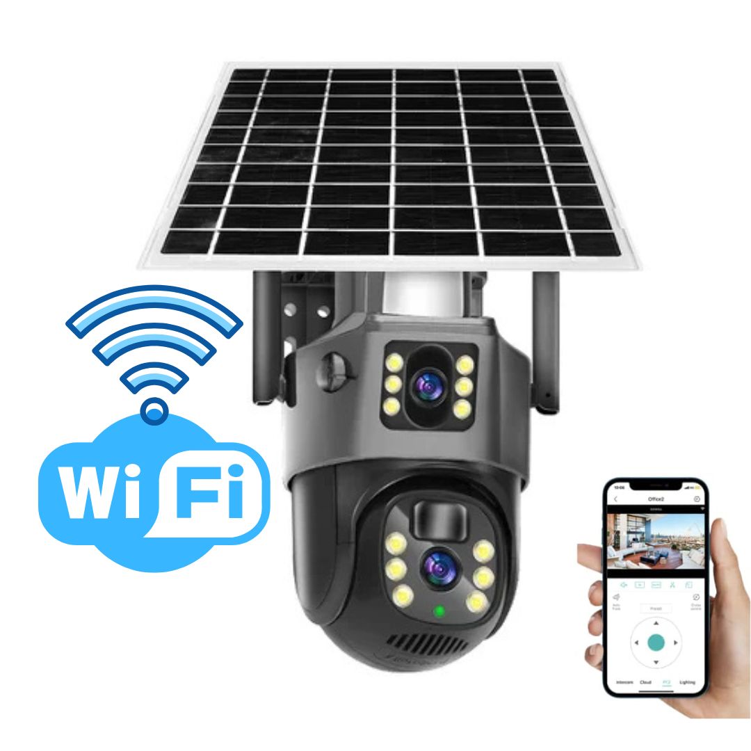4K draadloze beveiligingscamera op zonne-energie | Slimme 360° rotatie