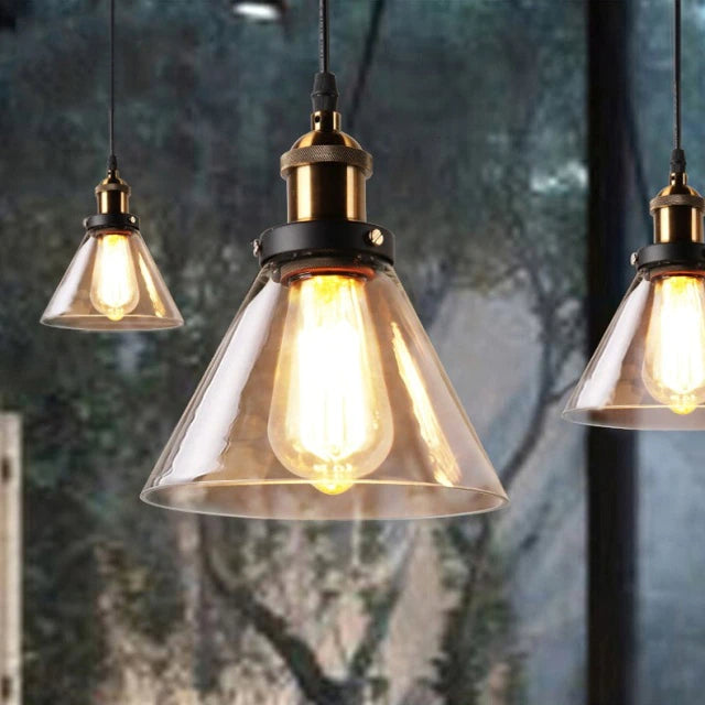 Vintage glazen hanglamp - Moderne industriële hanglamp met E27 fitting