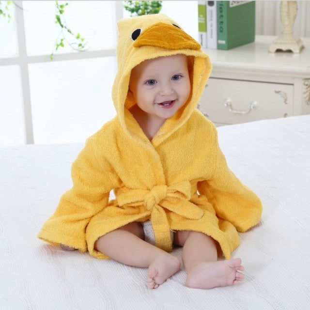 Babybadjas met capuchon en dierenmotief