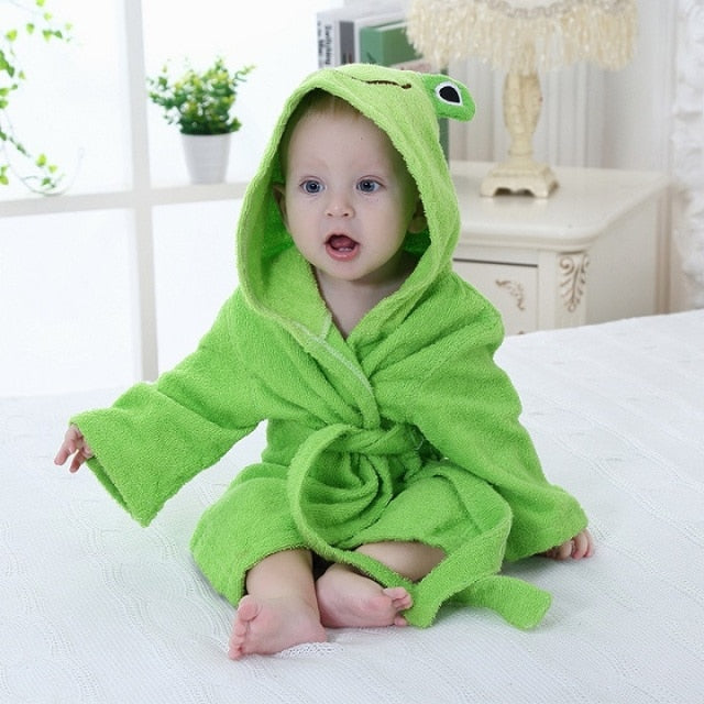 Babybadjas met capuchon en dierenmotief