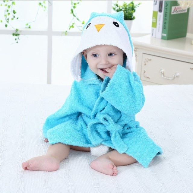Babybadjas met capuchon en dierenmotief