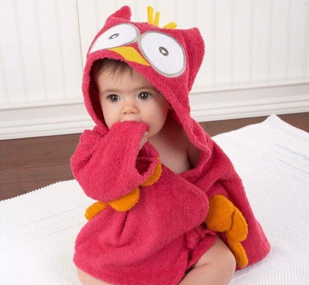 Babybadjas met capuchon en dierenmotief