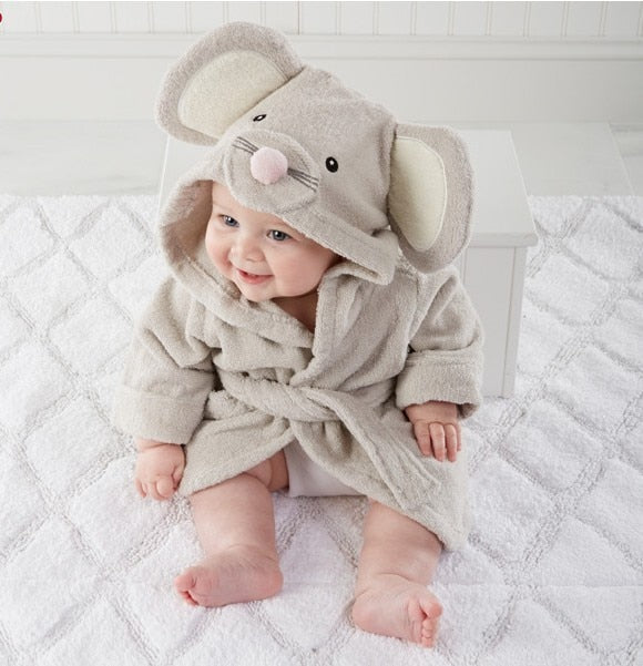 Babybadjas met capuchon en dierenmotief