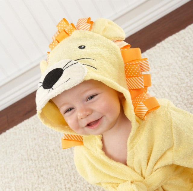 Babybadjas met capuchon en dierenmotief