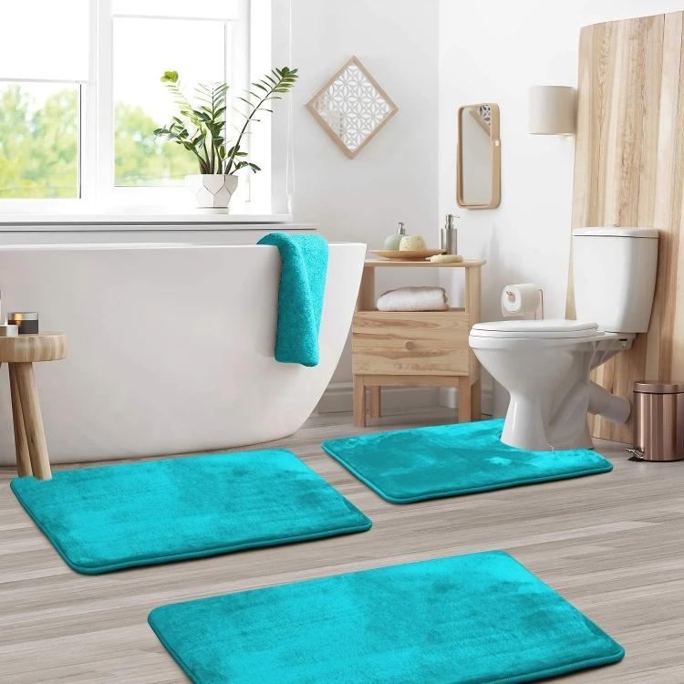 Badkamermattenset met traagschuim en antislip