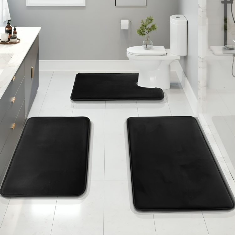 Badkamermattenset met traagschuim en antislip
