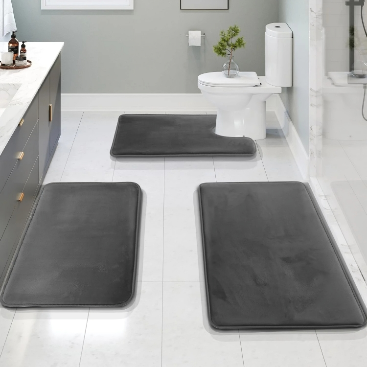 Badkamermattenset met traagschuim en antislip
