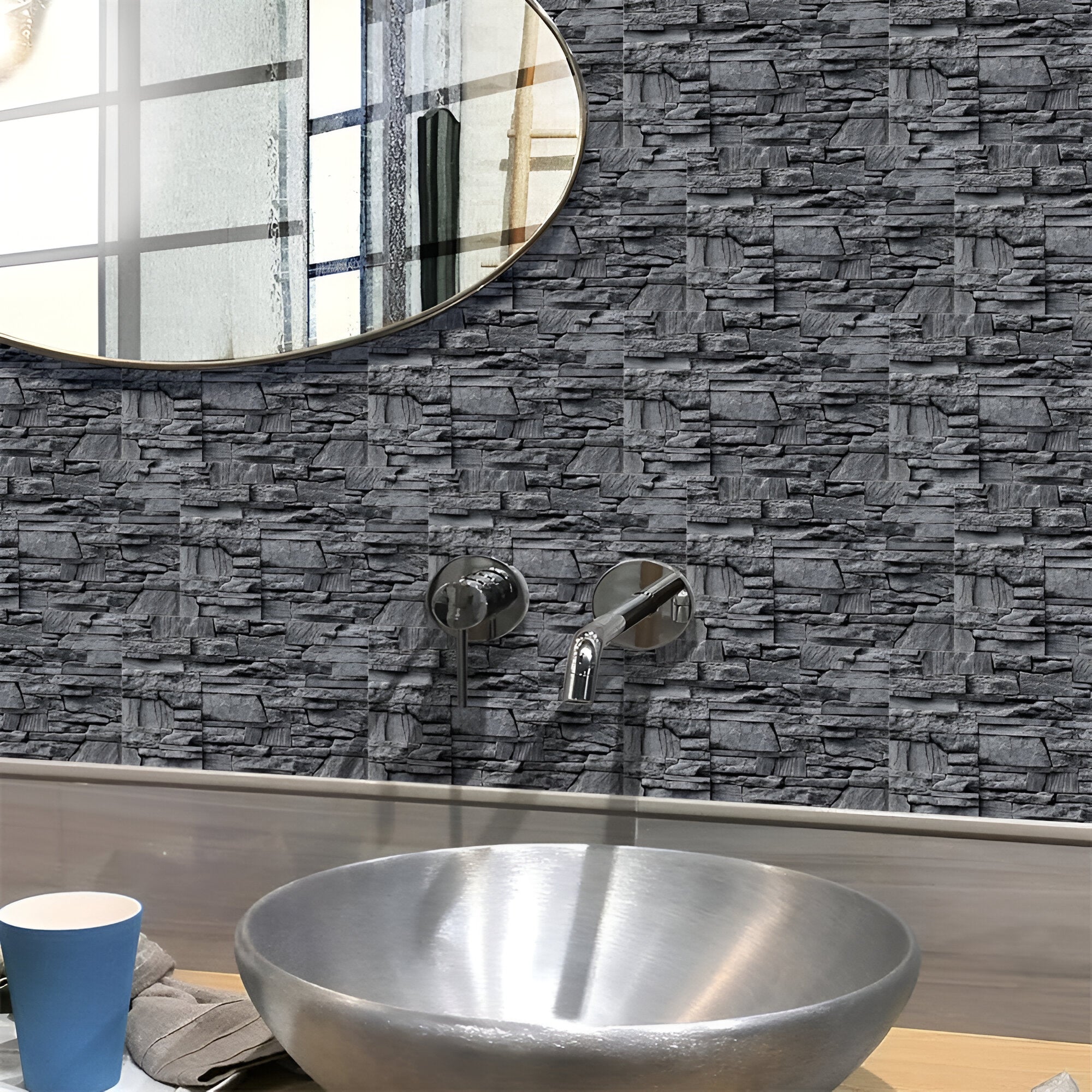 Borduurpannentegels Wandpaneel - Zelf -adhesieve marmeren look voor een snelle ruimte -upgrade