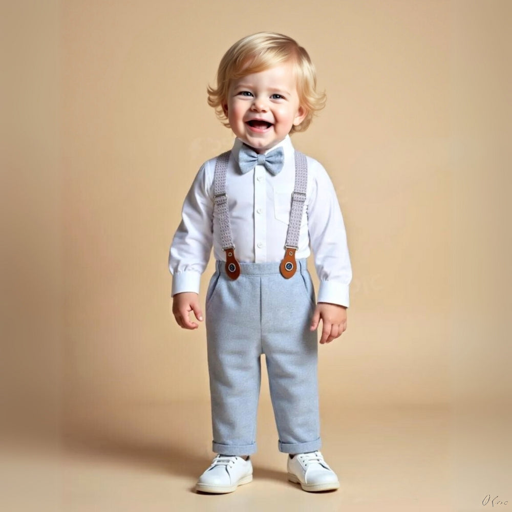 Chic 3-delig jongenspak – overhemd, vest en pantalon met vlinderdas
