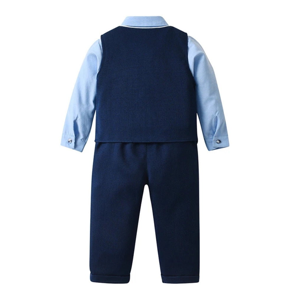 Chic 3-delig jongenspak – overhemd, vest en pantalon met vlinderdas