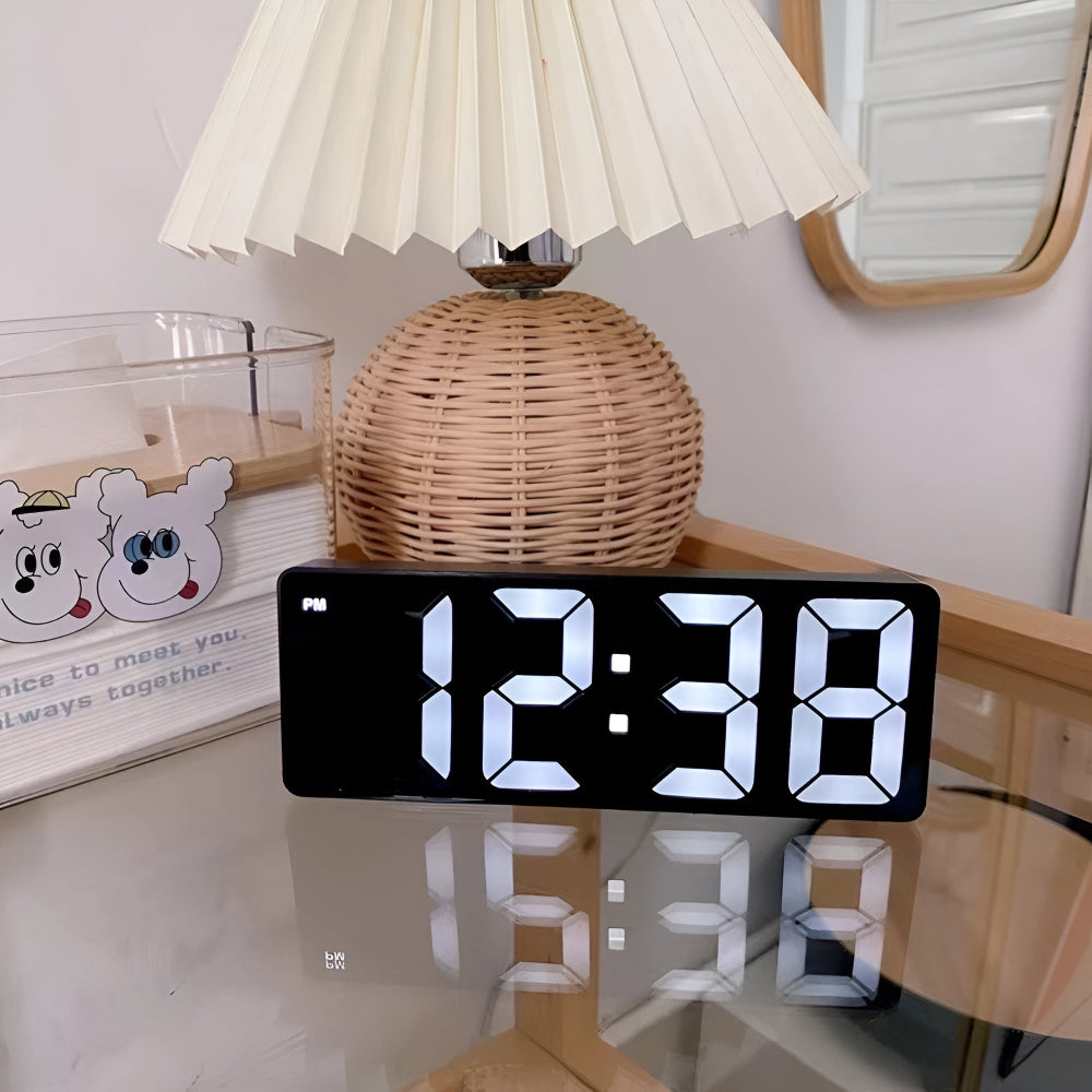 Digitale Wekker met Spiegel en Snoozefunctie - Temperatuurweergave, 12/24-Uur Weergave, Compact Ontwerp