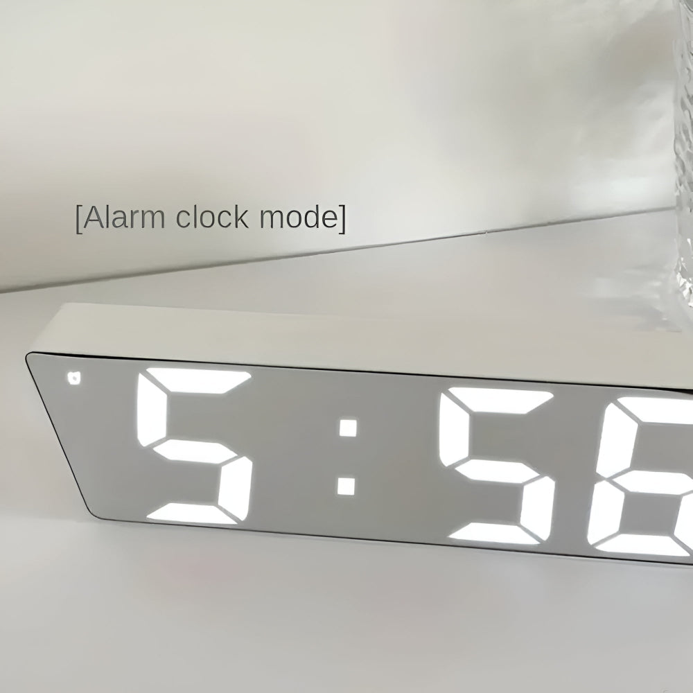 Digitale Wekker met Spiegel en Snoozefunctie - Temperatuurweergave, 12/24-Uur Weergave, Compact Ontwerp