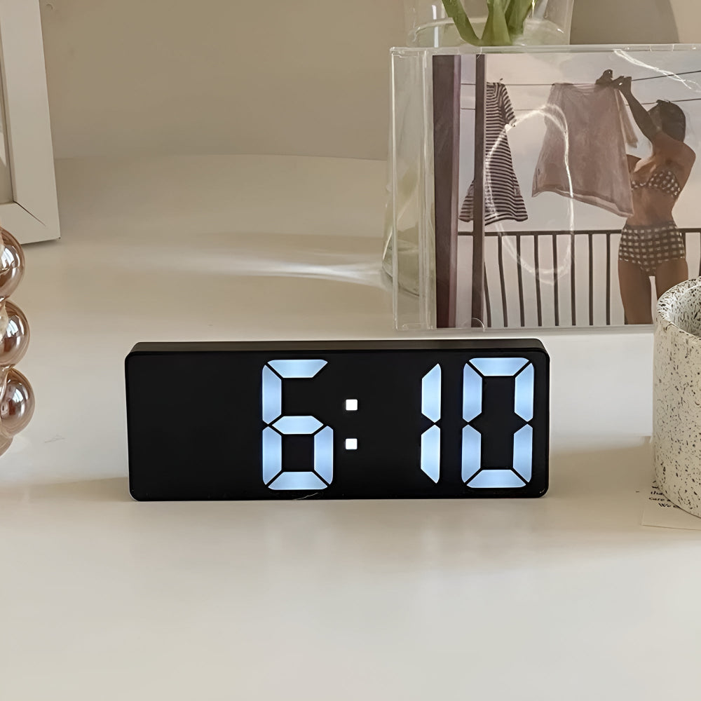 Digitale Wekker met Spiegel en Snoozefunctie - Temperatuurweergave, 12/24-Uur Weergave, Compact Ontwerp