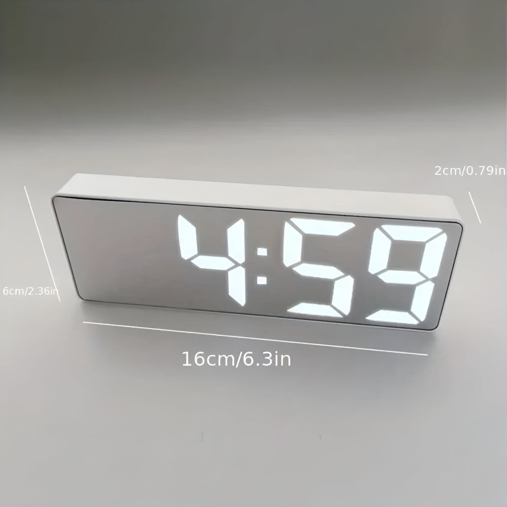 Digitale Wekker met Spiegel en Snoozefunctie - Temperatuurweergave, 12/24-Uur Weergave, Compact Ontwerp