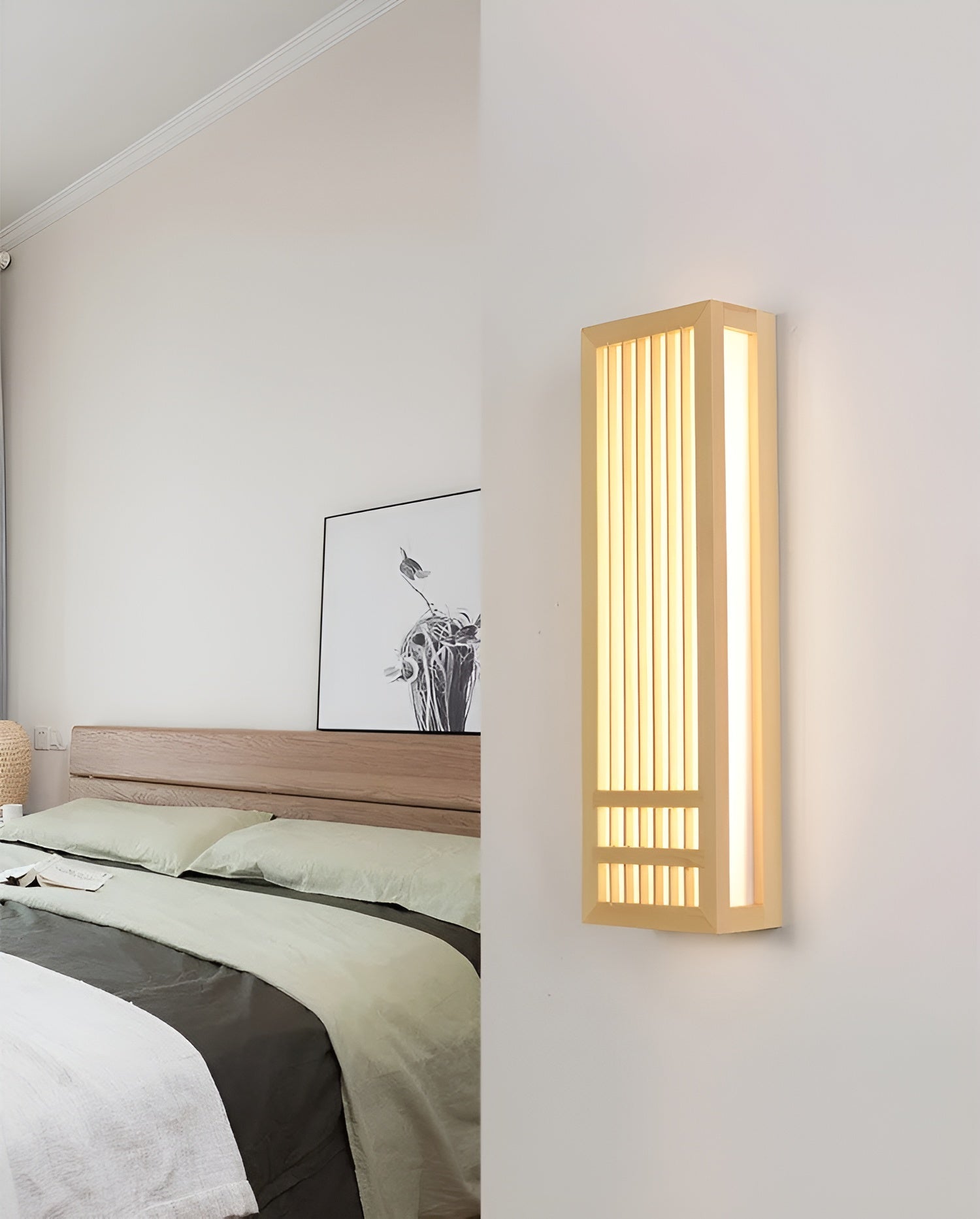 DoaGlow Japanse houten wandlamp - moderne Japanse verlichting van hout en acryl