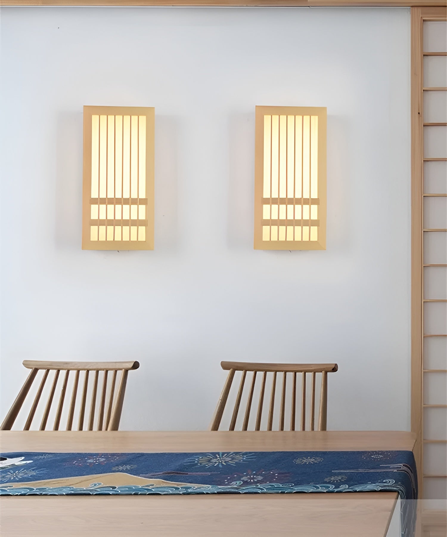 DoaGlow Japanse houten wandlamp - moderne Japanse verlichting van hout en acryl
