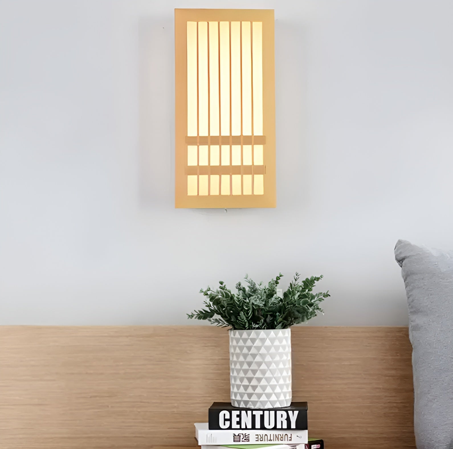 DoaGlow Japanse houten wandlamp - moderne Japanse verlichting van hout en acryl