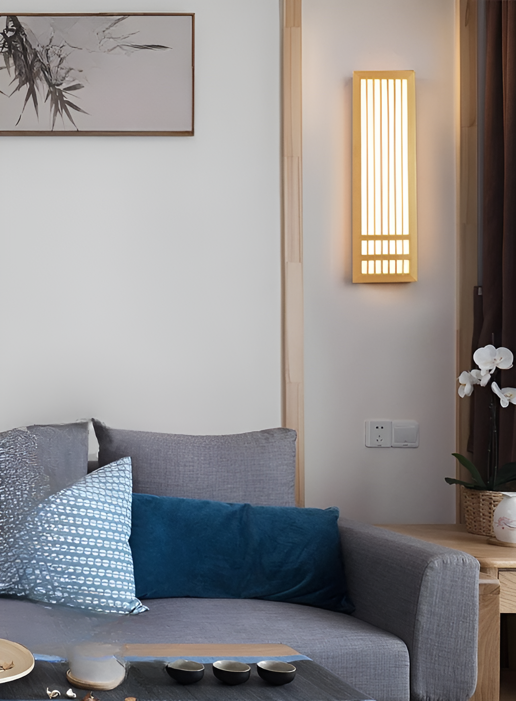 DoaGlow Japanse houten wandlamp - moderne Japanse verlichting van hout en acryl