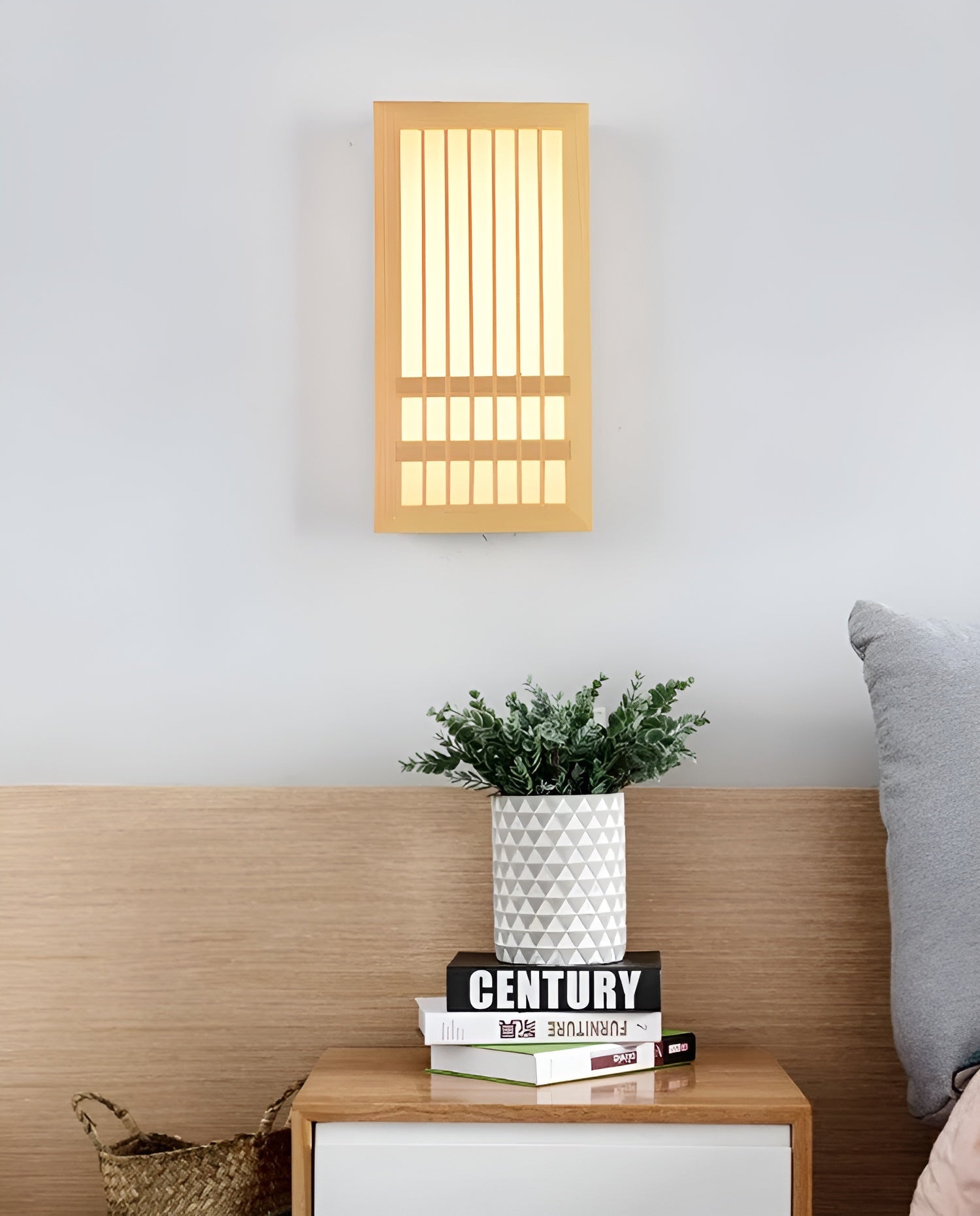 DoaGlow Japanse houten wandlamp - moderne Japanse verlichting van hout en acryl