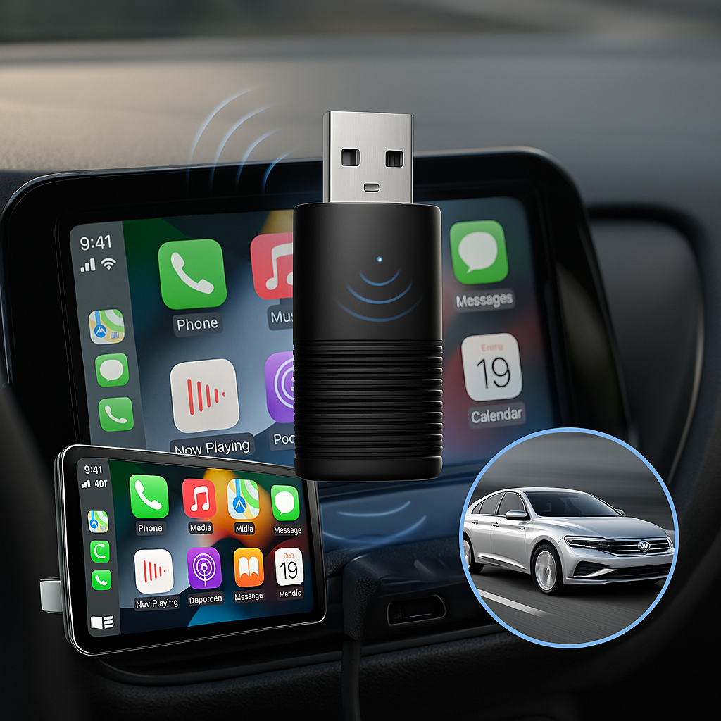 Draadloze CarPlay voor iPhone en Android – Eenvoudige Plug-and-Play Installatie met Bluetooth en Wi-Fi Verbinding