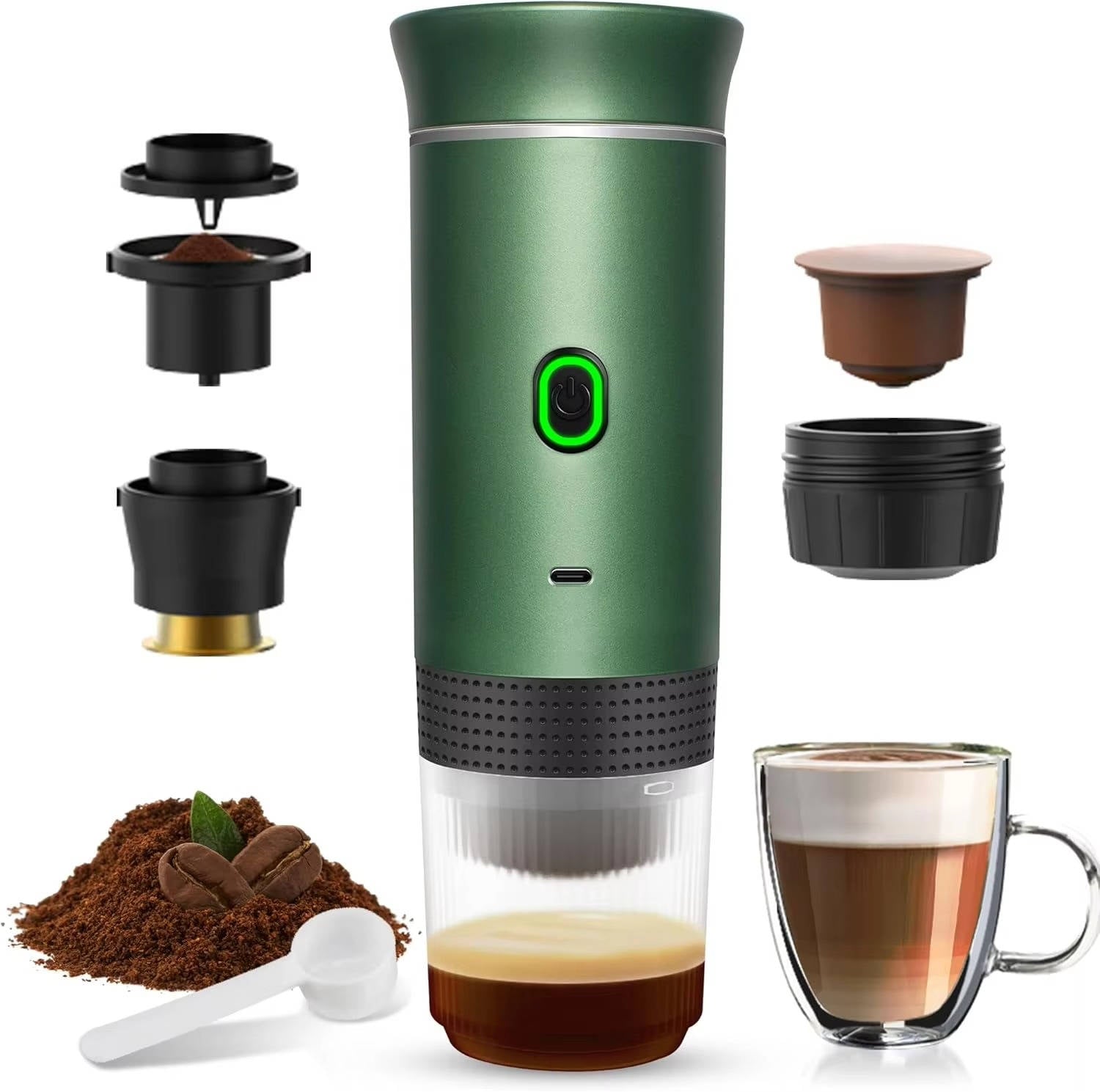 Draagbare espresso- en cappuccino-koffiemachine – USB-oplaadbaar met 290 PSI-druk