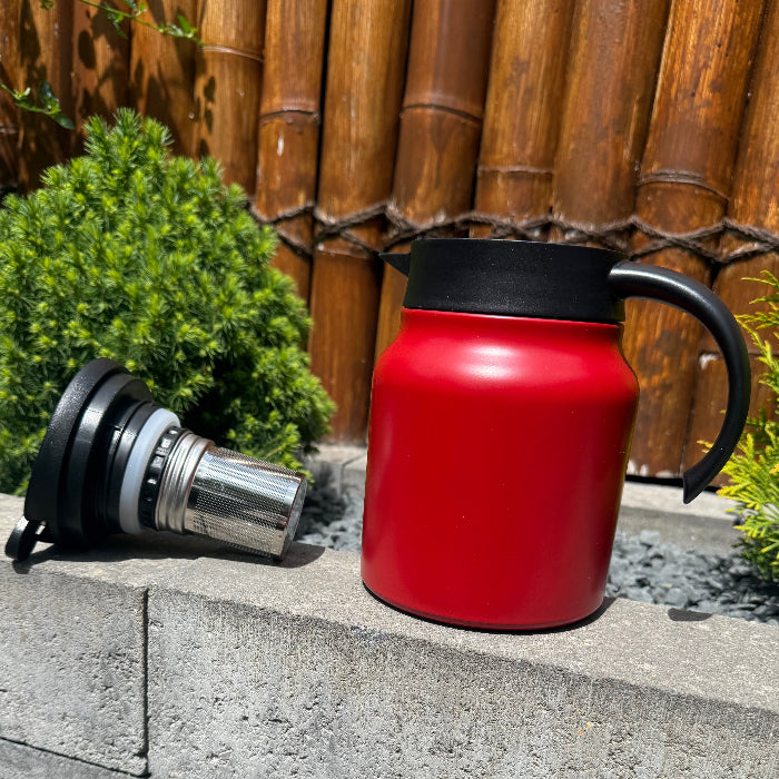 Dubbelwandige theepot met geïntegreerd filter - Hygiënische isolatie voor warme dranken tot 6 uur