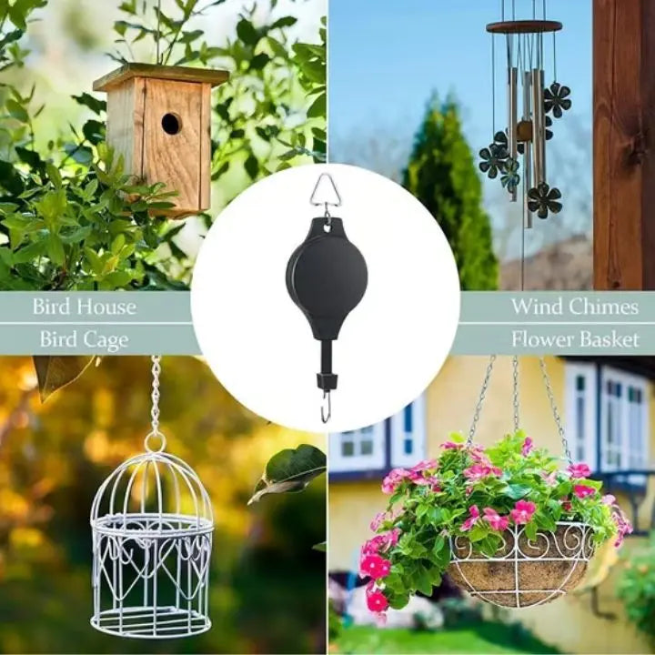 Elegante Plantenhanger met Pulley-Systeem – Duurzaam en Ruimtebesparend voor Binnen en Buiten