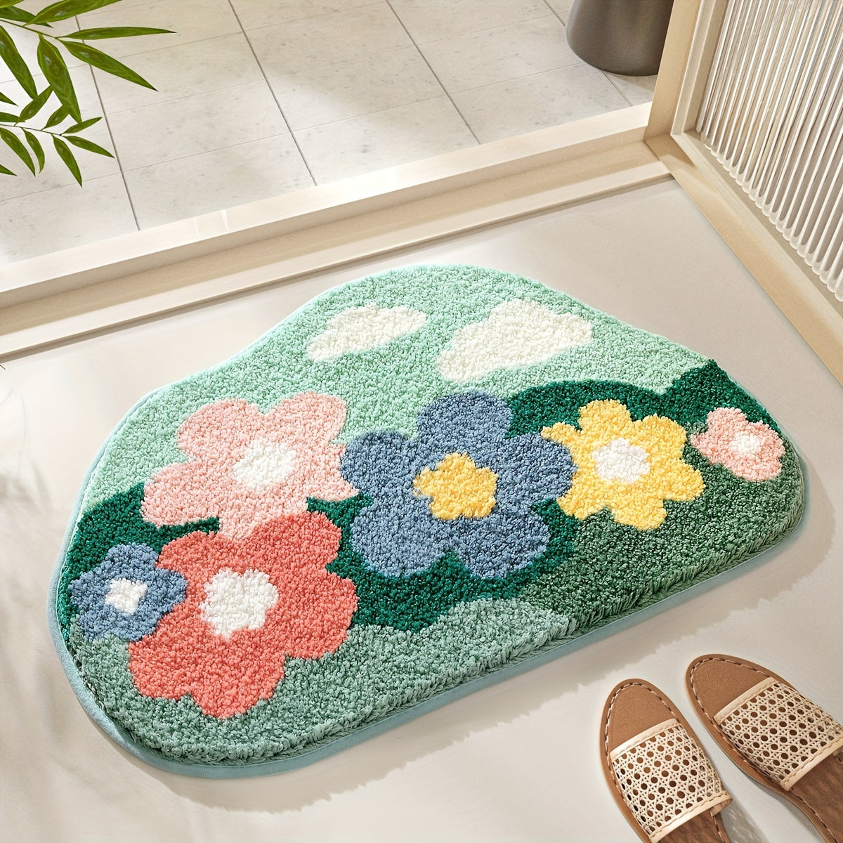 Florstoft badmat - Luxe, zeer absorberende badmat met elegant design