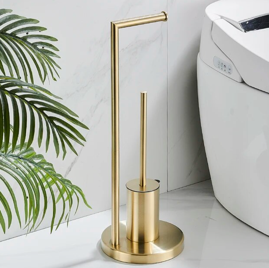 Flushy toiletpapierhouder met borstel - Space -sparen en veelzijdig voor moderne badkamers
