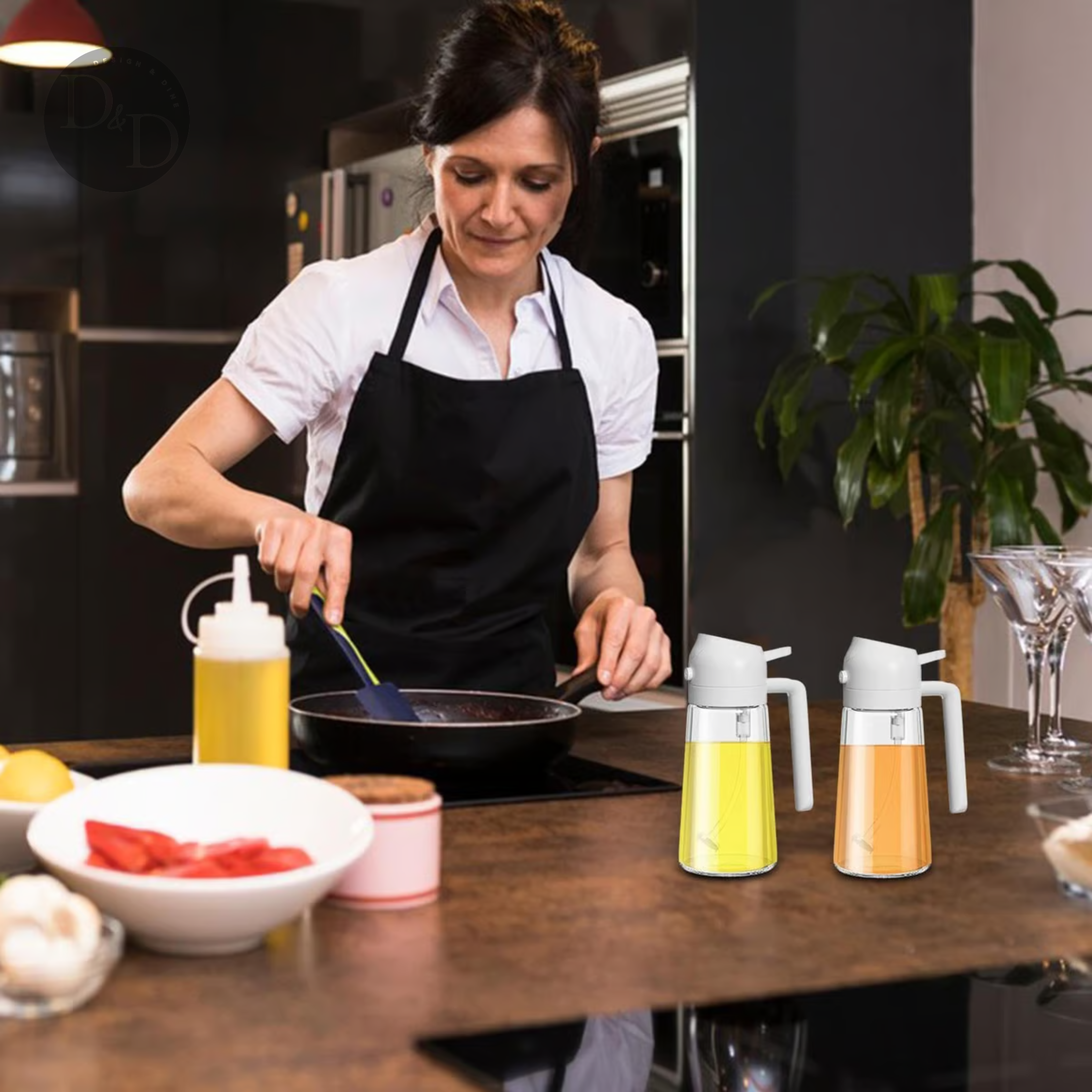 Glazen 2-in-1 Olie Spray met Fijne Nevel - 500 ml Voor Gezond Koken en Precisie Doseren