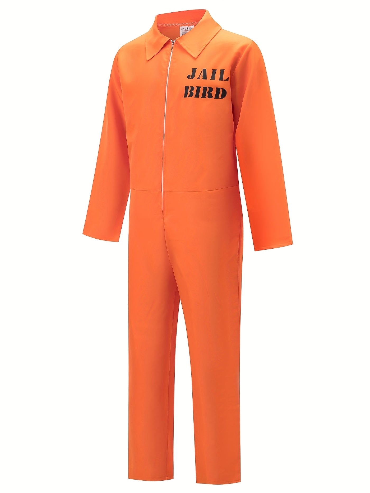 Grappig Halloween Kostuum Heren Gevangenis Overall met Jail Bird Print - Lange Mouwen, Ademend en Comfortabel