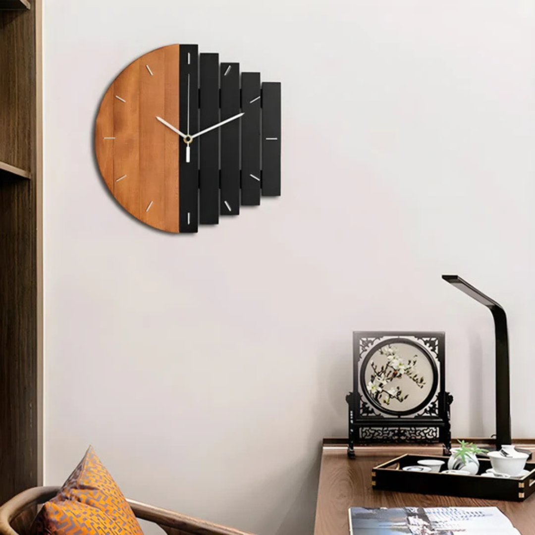 Grote wandklok met 3D-design – Stil en tijdloos voor de woonkamer