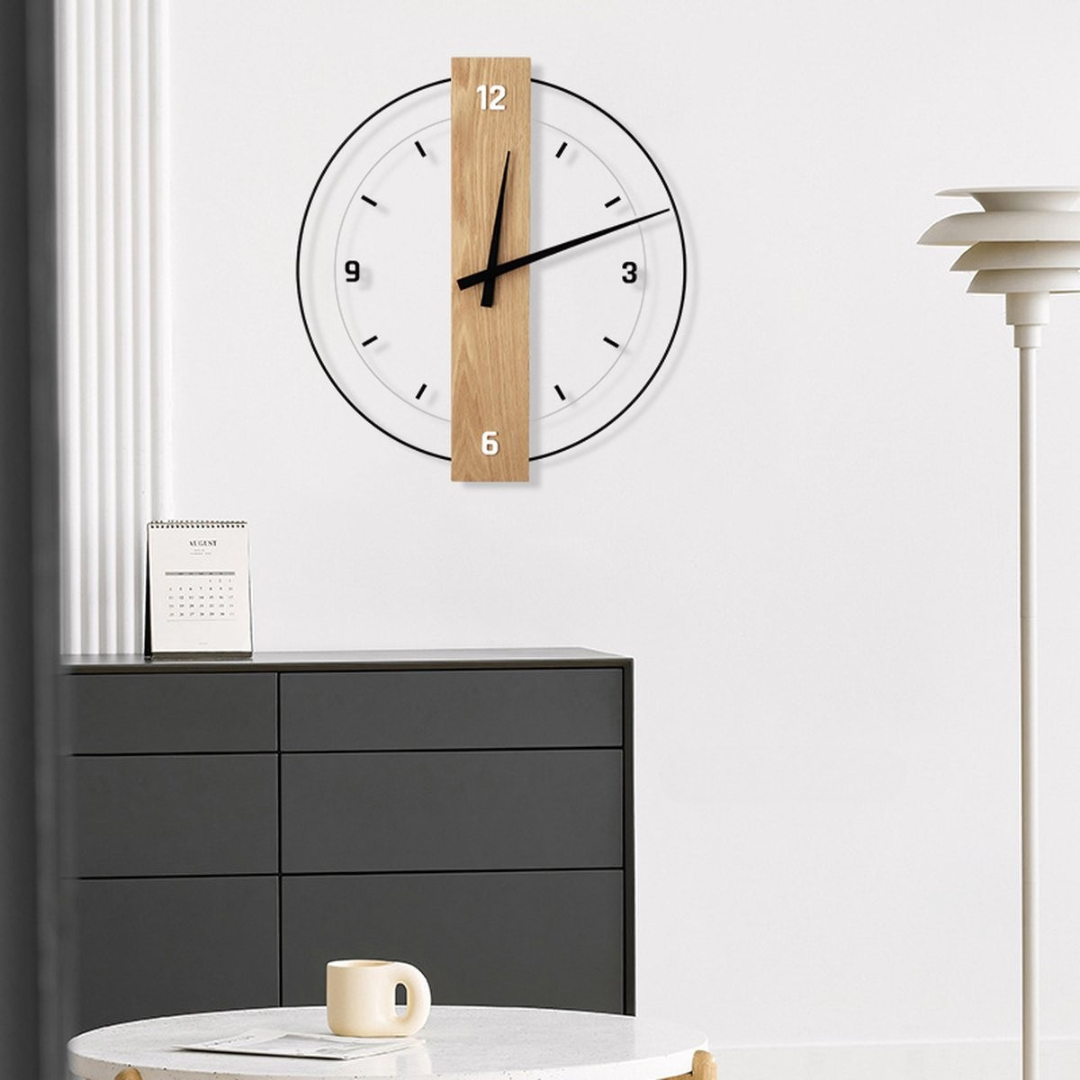 Grote wandklok met stil uurwerk - Tijdloos design voor de woonkamer