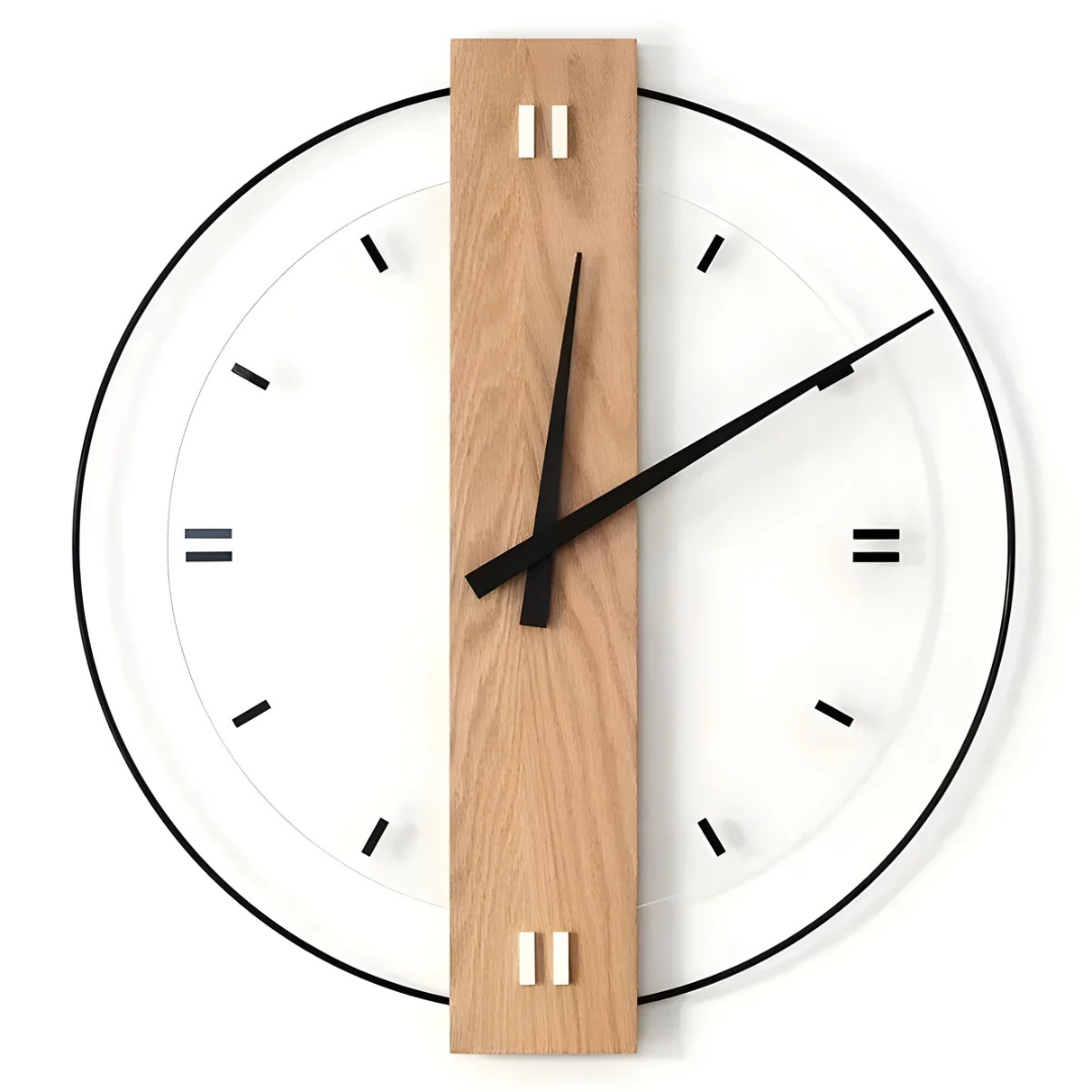 Grote wandklok met stil uurwerk - Tijdloos design voor de woonkamer