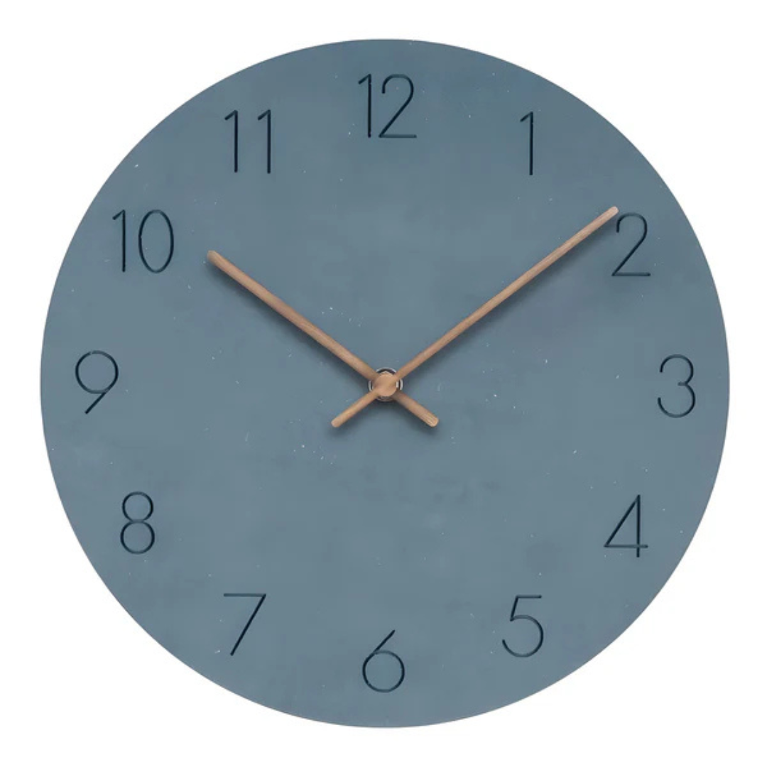 Grote minimalistische wandklok met stille beweging – 29 cm diameter voor een elegant interieur