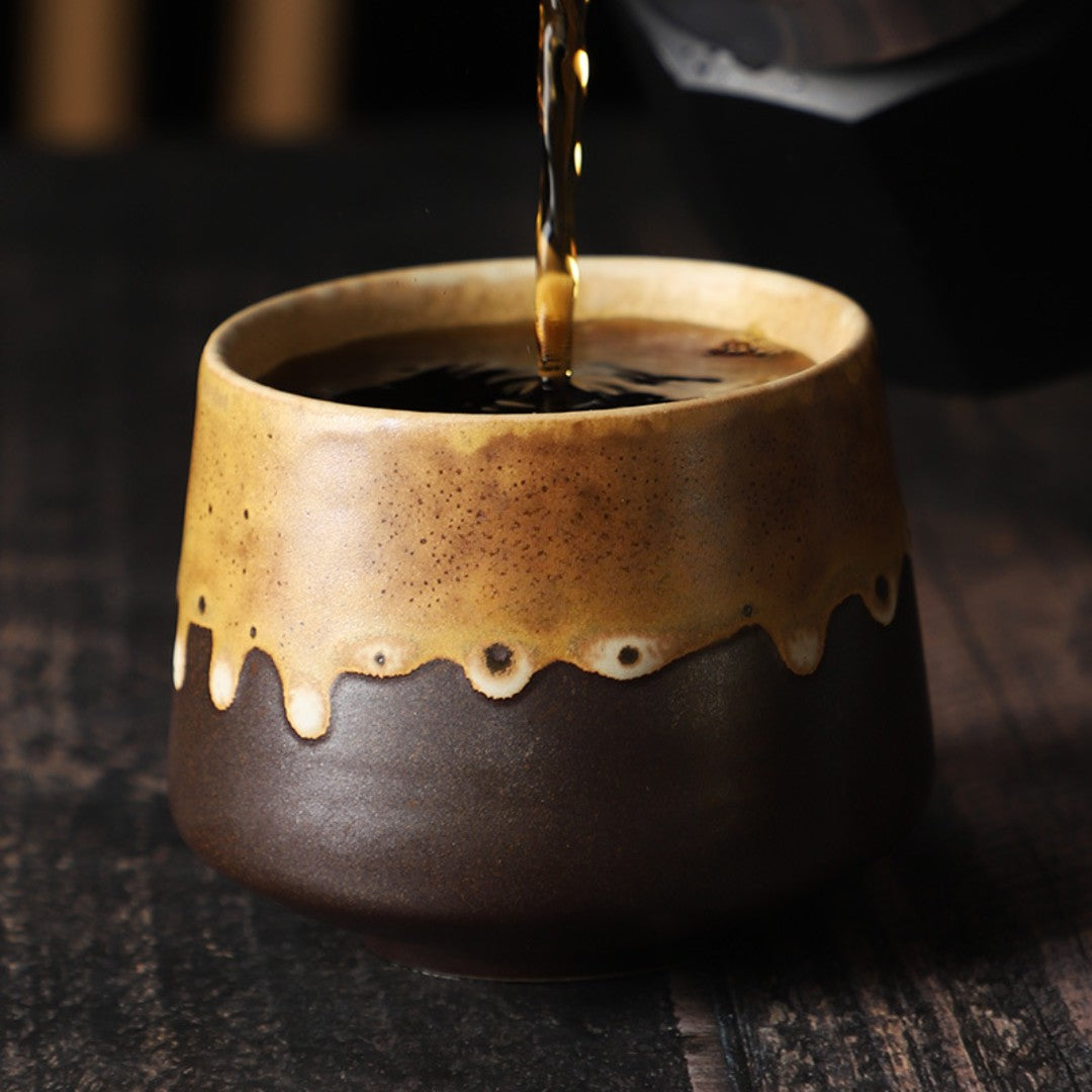 Handgemaakte Japanse espressomokken met matte glazuur – perfect voor koffie en thee, vaatwasserbestendig