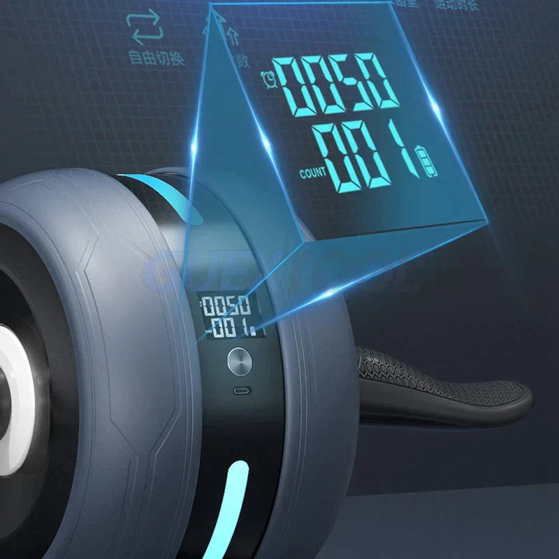 Intelligente Buikspiertrainer met Automatische Terugslag en Telfunctie – Compact en Antislip Fitnessapparaat voor Thuis en Gym