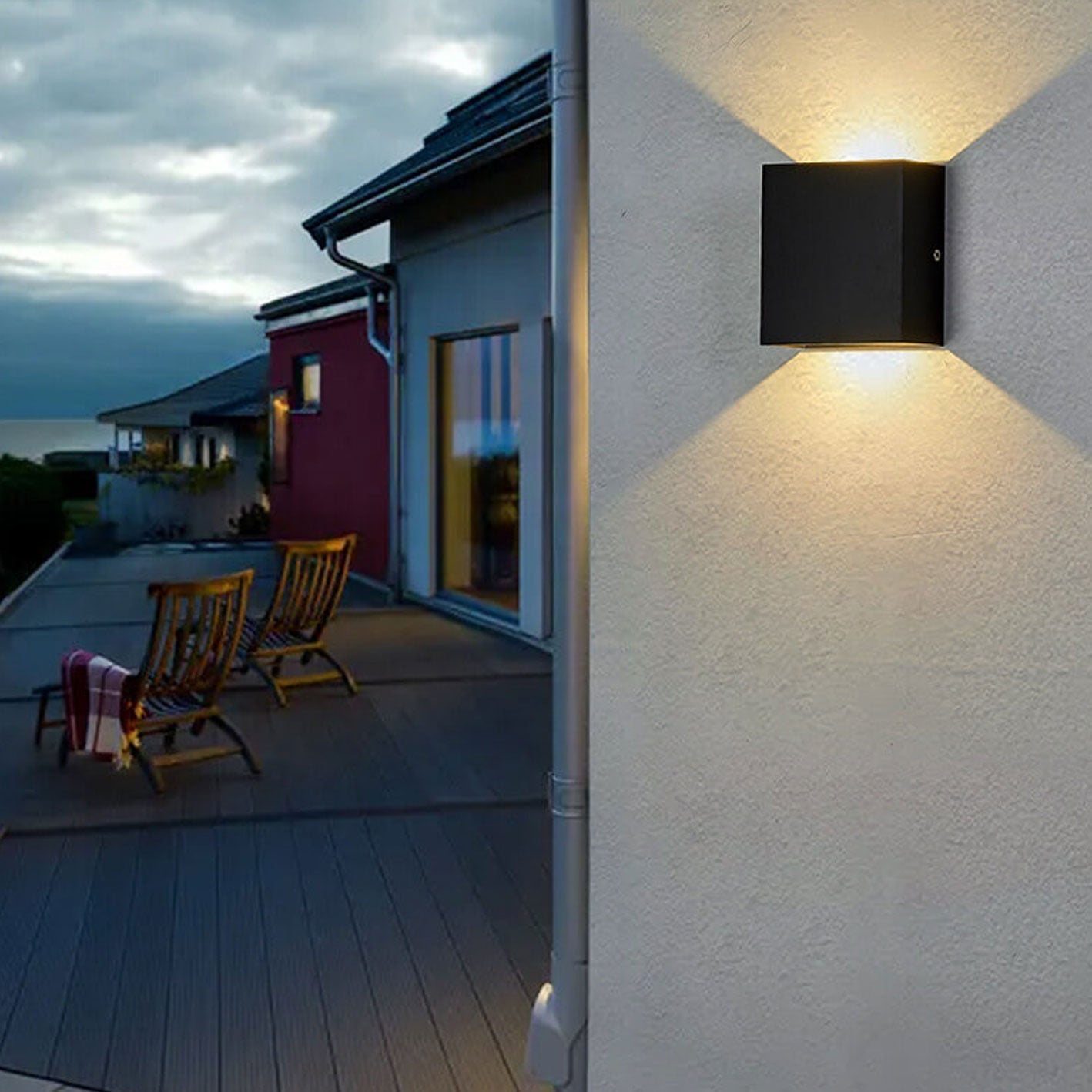Moderne buitenlamp met bewegingssensor - LED-wandlamp voor terras en tuin