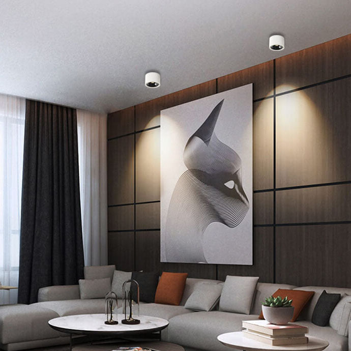 Moderne Ronde LED Plafondlamp met Verstelbare Spotlight – Energiezuinige Plafonniere voor Minimalistische Interieurs