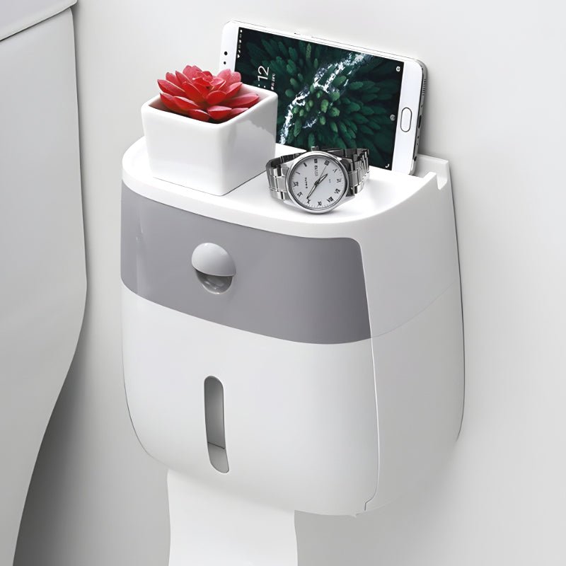 Multicky waterdichte weefselhouder met mobiele telefoonhouder en opslaglade