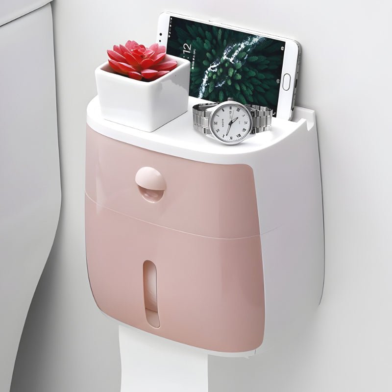 Multicky waterdichte weefselhouder met mobiele telefoonhouder en opslaglade