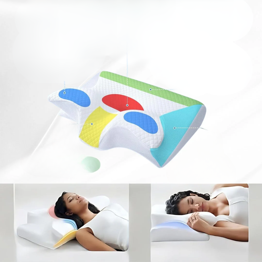 Orthopedisch slaapkussen - Ergonomisch traagschuimkussen, nek- en rugondersteuning in elke positie