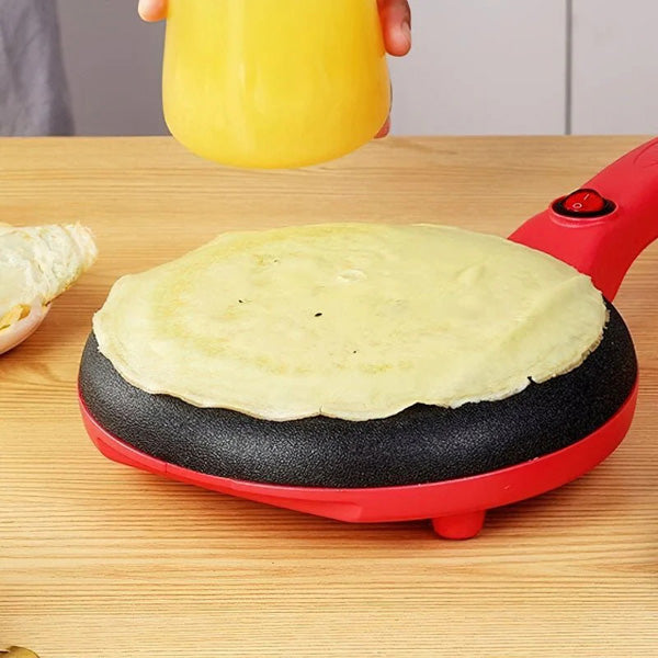 Pannenkoekenpan 20 cm met Ingebouwde Temperatuurregeling en Antiaanbaklaag – Inclusief Beslagkom, Spatel en Garde