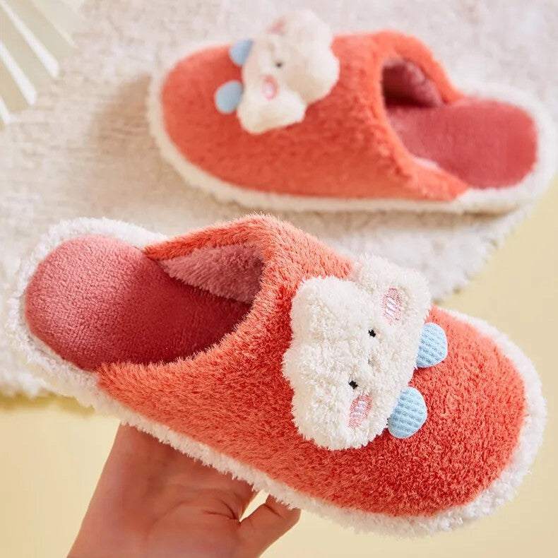 Binnenpantoffels met schattige wolmix borduursels en druppelaccenten - lichtgewicht en zacht in pastelkleuren