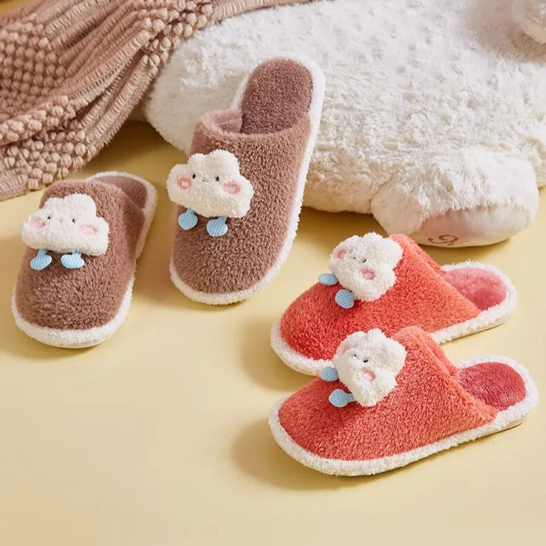 Binnenpantoffels met schattige wolmix borduursels en druppelaccenten - lichtgewicht en zacht in pastelkleuren