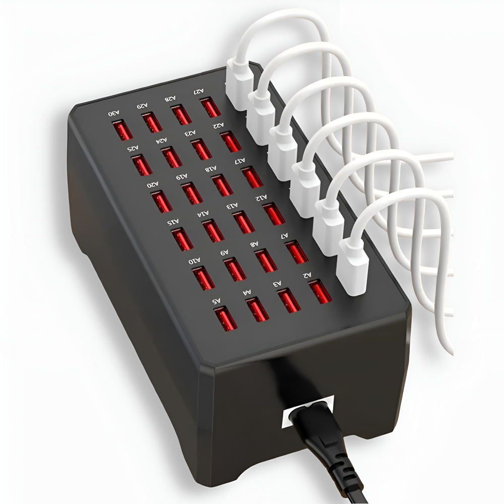 Unitek 60W USB Charging Station 10 Ports, Tablet Multi Charging Station with QC3.0 and Adjustable Divider for Multiple USB Devices