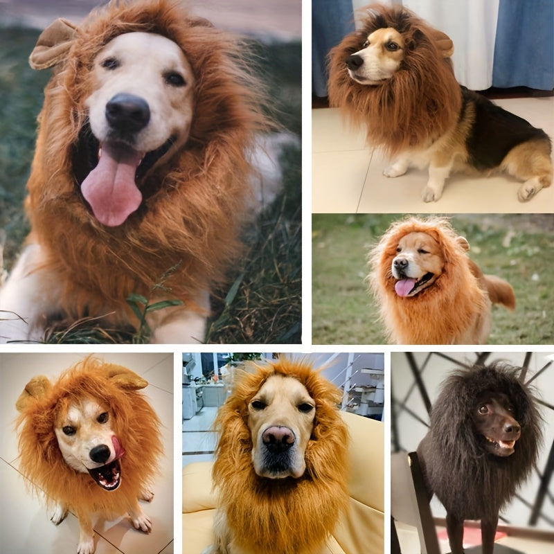 Realistische leeuwenkap voor honden - Verstelbaar zacht kostuum voor Halloween en feestelijke gelegenheden