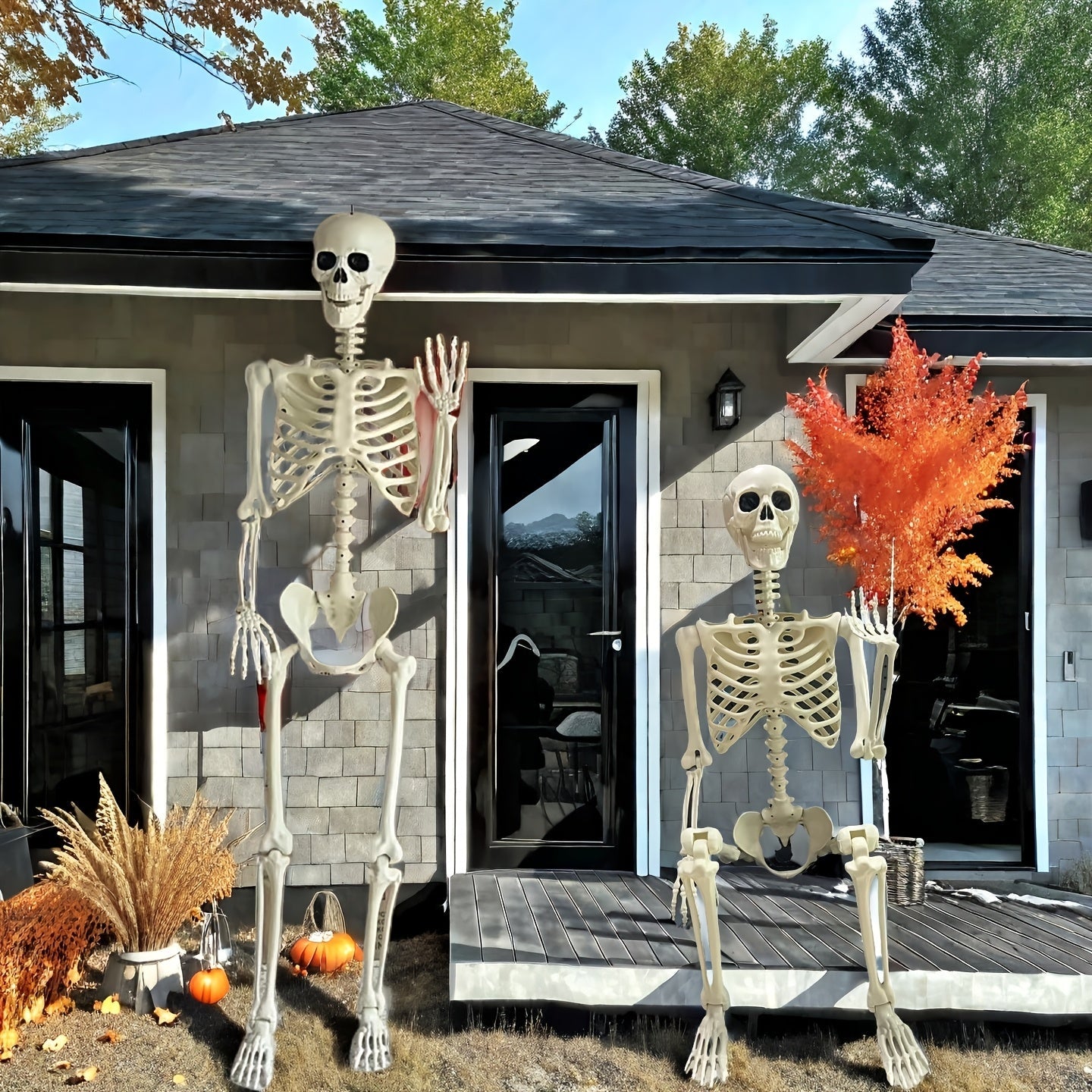 Reuzen 3,6 meter Halloween skeletdecoratie | Beweegbaar voor buiten