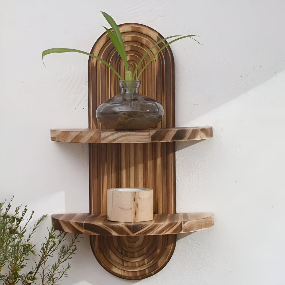 Rustieke geometrische houten wandplanken - Boheemse woonaccessoire